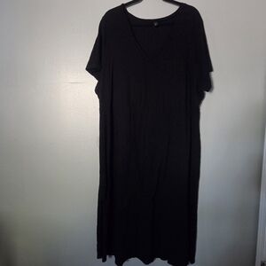 Torrid Women's Plus Size Black 100% Cotton Casual Midi Dress. 3X Lagenlook Boho